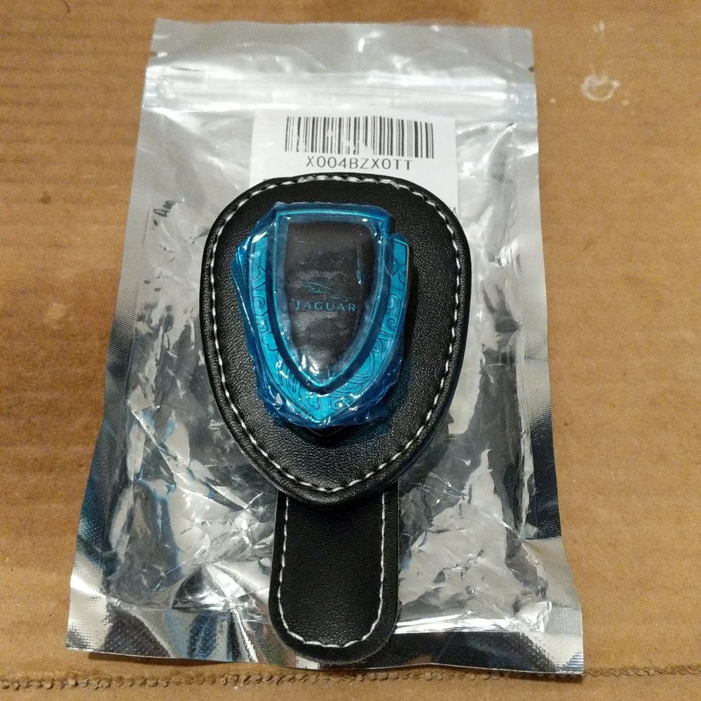 Black JAGUAR Sunglasses Glasses Night Driving Glasses Car Visor Clip 🆕